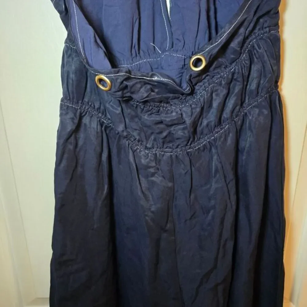 NWT Free People Sancia Navy Blue Halter‎ Wide Leg Jumpsuit Size Small - Picture 7 of 11
